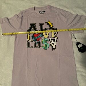 Goat Brand Graphic Tee Lilac Color Mens Large All Love Lost